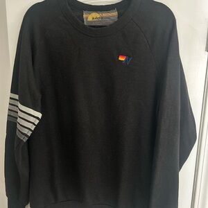 Aviator Nation Crewneck Sweatshirt // Grey Stripe